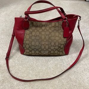 Coach leath and monogram bag